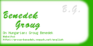 benedek groug business card